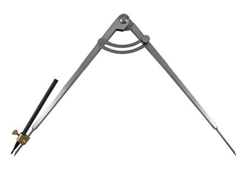 Taytools 469454 12" Firm Joint Dividers, Compass, Pencil Attachment, Carbide Scriber, Locking Mechanism, Hardened Points