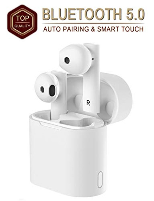 Wireless Earbuds Bluetooth 5.0 Headsets with?24Hrs Charging Case? IPX5 Waterproof, 3D Stereo Headphones in-Ear Ear Buds Built-in Mic Earphones for Android/iPhone Samsung