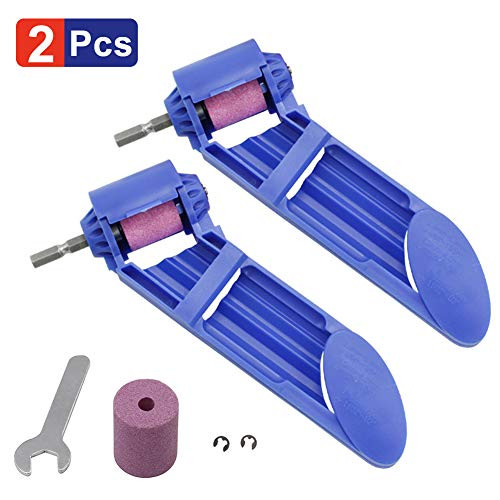 Portable Drill Bit Sharpener Corundum Grinding Wheel Portable Powered Tool for Drill Polishing Wheel Drill Bit Sharp 2pcs Blue