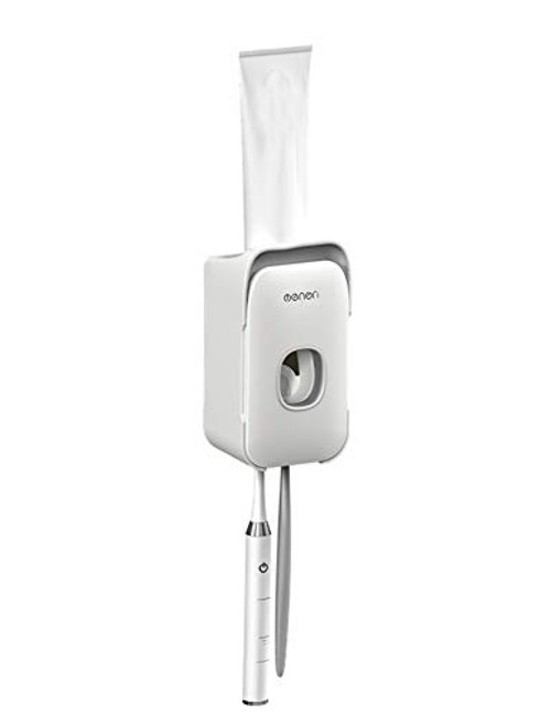 Wall Mounted Toothbrush Holder Automatic Toothpaste Dispenser Dustproof with Convenient Toothpaste Squeezer for Family Bathroom Washroom Wall Mounted Toothbrush Holder Automatic Toothpaste Dispenser Dustproof with Convenient Toothpaste Squeezer for Family Bathroom Washroom