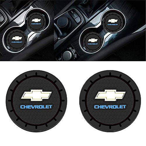 SUMUPUT Cup Holder Coasters Car Interior Accessories for Chevrolet Car Logo Travel Auto Cup Holder Insert Coaster Can 2 Pcs 2.75 Inch (Chevrolet)