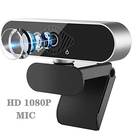 HD Webcam 1080P with Microphone Qipima HD PC Webcam Laptop Plug and Play USB Webcam Streaming Computer Web Camera with 110-Degree View Angle, Desktop Webcam for Video Calling Recording Conferencing