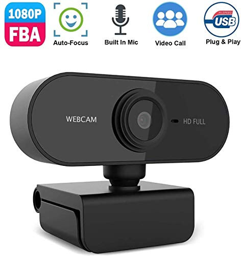 [Fulfilled by Amazon] 1080P Full HD Webcam with Microphone, Wide Angle Webcams Streaming USB Web Camera for Video Calling, Recording Video, Conference, Online Teaching and Business Meeting
