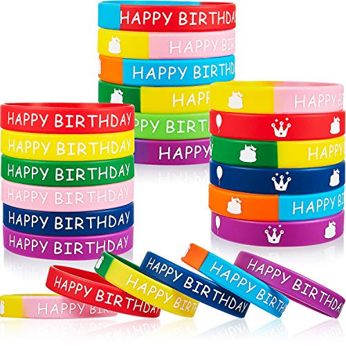 48 Pieces Happy Birthday Rubber Bracelets Silicone Birthday Wristbands for Teenagers Gift Birthday Party Supplies 48 Pieces Happy Birthday Rubber Bracelets Silicone Birthday Wristbands for Teenagers Gift Birthday Party Supplies