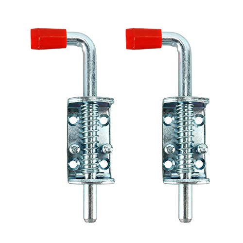Homend 2 Pack Metal Lock Barrel Bolt Spring Loaded Locking Latch 6.5" Long w/Grip Heavy Duty for Gate Shed Door Tailgate Trailer Garage (2 Pack)