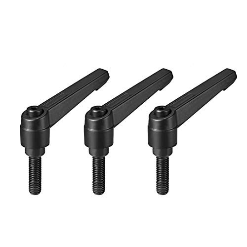uxcell M8 x 25mm Handle Adjustable Clamping Lever Thread Push Button Ratchet Male Threaded Stud 3Pcs