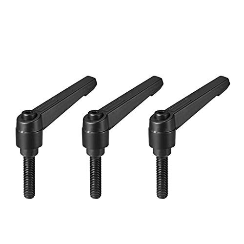 uxcell M8 x 32mm Handle Adjustable Clamping Lever Thread Push Button Ratchet Male Threaded Stud 3Pcs