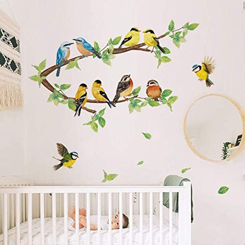 ufengke Robin Birds Wall Stickers Tree Branch Wall Decals Nursery Wall Art Decor for Kids Bedroom Living Room ufengke Robin Birds Wall Stickers Tree Branch Wall Decals Nursery Wall Art Decor for Kids Bedroom Living Room