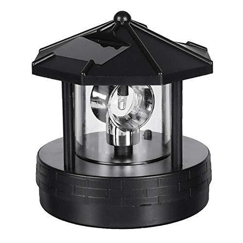 Tookie 1/2PCS Solar Lighthouse, Rotating Outdoor Waterproof LED Solar Light Beacons Tower Decorative, 360 Degree Rotating Lamp Beacons for Lawn/Patio/Pond