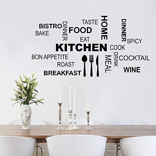 decalmile Kitchen Food Quotes Wall Decals Black Wall Letters Stickers Dining Room Kitchen Wall Art Decor