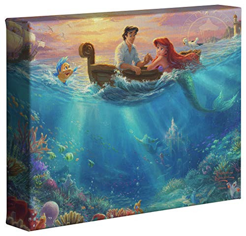Thomas Kinkade Studios Disney Little Mermaid Falling in Love 8" x 10" Gallery Wrapped Canvas