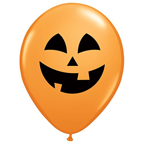 Qualatex 11" 'Jolly Jack' Jack O'Lantern Halloween Latex Balloons - Orange, Pack of 20