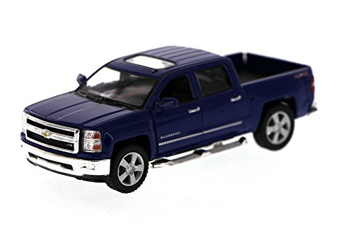 KiNSMART 2014 Chevy Silverado Pick-up Truck, Blue 5381D - 1/46 Scale Diecast Model Toy Car