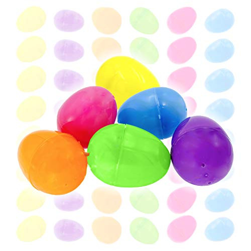 The Dreidel Company Fillable Easter Eggs Bulk Colorful Bright Plastic Easter Eggs, Perfect for Easter Egg Hunt, Suprise Egg, Easter Hunt, Assorted Colors (48-Pack)