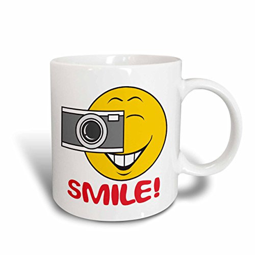 3dRose Sunshine Smiley Face Ceramic Mug, 11 oz, White