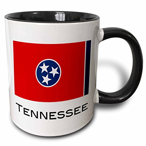 3dRose Tennessee State Flag Two Tone Mug, 11 oz, Black/White 3dRose Tennessee State Flag Two Tone Mug, 11 oz, Black/White