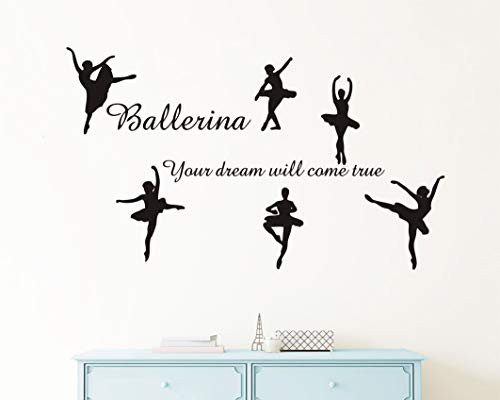 Yyart Ballet Dance Ballerinas Vinyl Wall Decals, Quote Wall Decals, Art Stickers, Nursery Kids Girls Room Decor, Girls Room Wall Sticker, Dancing Ballet Wall Stickers A52 (Black) Yyart Ballet Dance Ballerinas Vinyl Wall Decals, Quote Wall Decals, Art Stickers, Nursery Kids Girls Room Decor, Girls Room Wall Sticker, Dancing Ballet Wall Stickers A52 (Black)