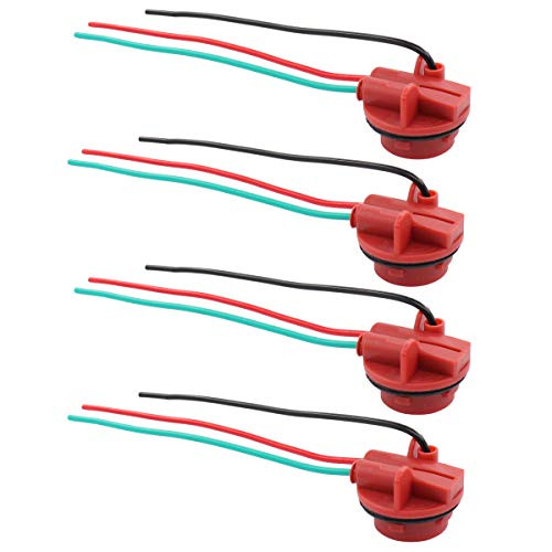XtremeAmazing 1157 BAY15D Light Bulb Extension Socket Holder Adapter Harness Wire Cable for Brake Stop Turn Signal Tail Light Bulbs Pack of 4