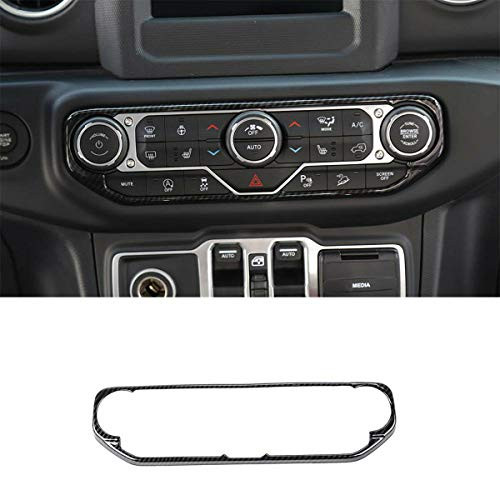 RT-TCZ Carbon Fiber Center Control Air Conditioner Switch Cover Trim Frame for 2018-2020 Jeep Wrangler JL JLU