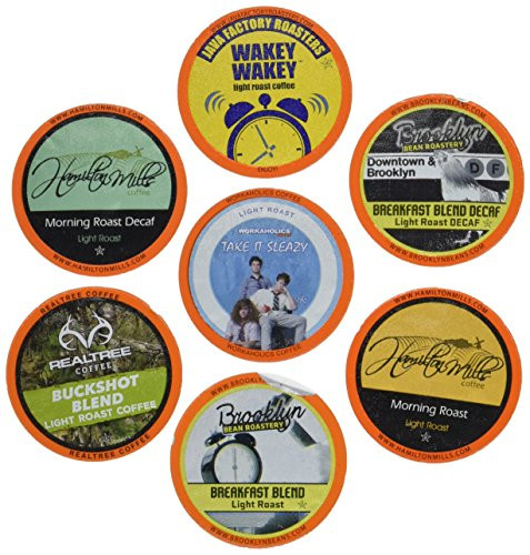 Two Rivers Light Roast Coffee Single-Cup Sampler Pack for Keurig K-Cup Brewers, 40 Count