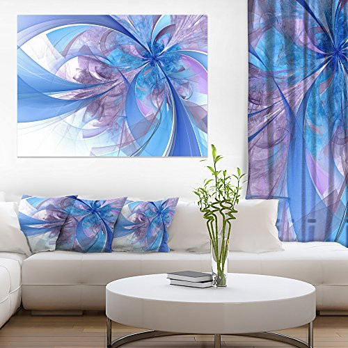 Designart PT11953-20-12 Light Blue & Purple Fractal Flower Modern floral canvas Wall Art,black,20x12" Designart PT11953-20-12 Light Blue & Purple Fractal Flower Modern floral canvas Wall Art,black,20x12"