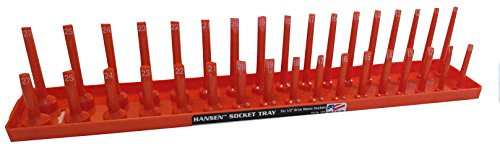 Hansen Global Hansen 1206 1/2" Drive Metric Regular & Deep Socket Holder - Orange