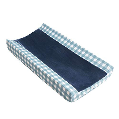 Levtex Baby - Play Day Diaper Changing Pad Cover - Fits Most Standard Changing Pads - Teal and Navy - Nursery Accessories - Plush