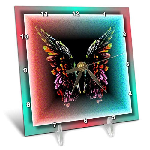 3dRose dc_28766_1 Flight of Fancy Desk Clock, 6 x 6