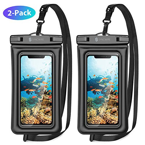 Syncwire Waterproof Phone Pouch, 2 Pack IPX8 Universal Waterproof Case Underwater Dry Bag Compatible with iPhone 11 Pro XS Max XR X 8 7 6s Plus SE Galaxy S10 S9 Note 10 Google Pixel Up to 7"