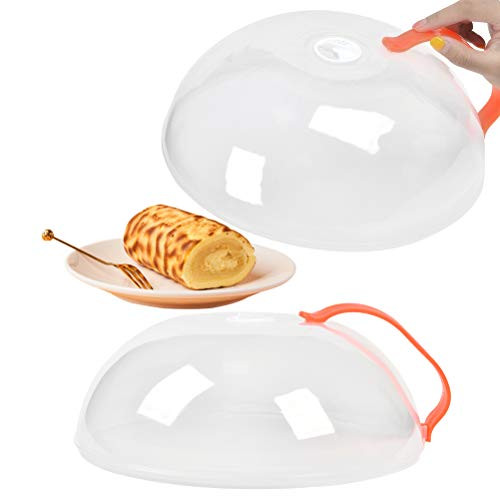 FOCCTS 2 Pcs Microwave Plate Cover, Easy Grip Microwave Splatter Guard Lid with Steam Vent, 10" Diameter x 4" High