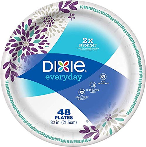 Dixie Everyday Heavy Duty Paper Plates, 8.5 Inch, 48 Count (2 Pack)