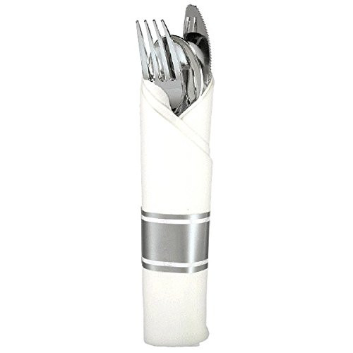 Amscan 534502 Rolled Cutlery | Silver | 10 ct. | Party Supply