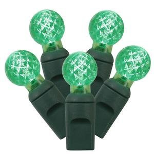 Vickerman 50 Count Single Mold G12 Berry LED Light Set with Green Wire, Green