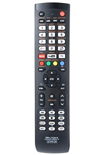 Universal Remote Control for Samsung, Vizio, LG, Philips, Sony, Sharp, RCA, Panasonic, TCL, Hisense, Haier Smart LCD LED HDTV 3D Smart TVs (RM-L1120+X)