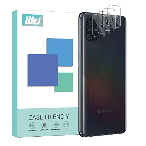 [4-Pack] WRJ for Samsung Galaxy A71/Galaxy A71 5G Camera Lens Screen Protector, Anti-Scratch, Anti-Fingerprint, No-Bubble 9H Hardness Tempered Glass for Galaxy A71 5G