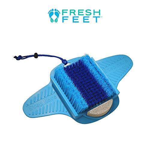 Fresh Feet- Foot Scrubber With Pumice Stone, Cleans, Smooths, Exfoliates & Massages your Feet Without Bending in the Shower or Bathtub Fresh Feet- Foot Scrubber With Pumice Stone, Cleans, Smooths, Exfoliates & Massages your Feet Without Bending in the Shower or Bathtub