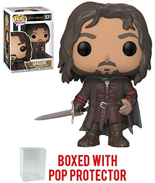 Funko Pop! Movies: The Lord of The Rings - Aragorn Vinyl Figure (Bundled with Pop Box Protector Case)