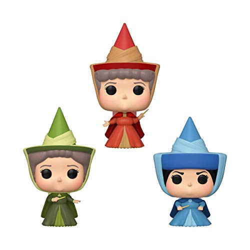 Funko Pop! Disney: Sleeping Beauty - Flora, Fauna, & Merryweather Fairy Godmother 3 Pack, Spring Convention Exclusive, Multicolor