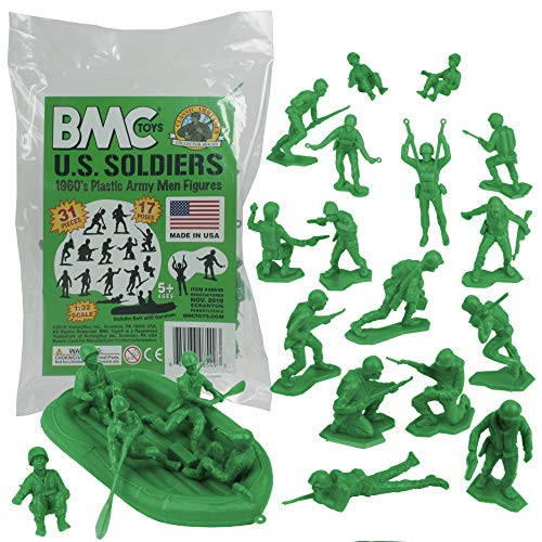 BMC Marx Plastic Army Men US Soldiers - Green 31pc WW2 Figures - Made in USA BMC Marx Plastic Army Men US Soldiers - Green 31pc WW2 Figures - Made in USA
