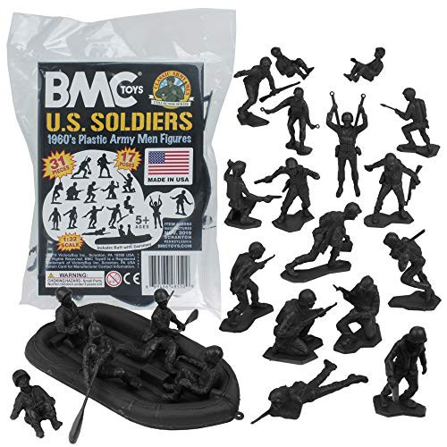 BMC Marx Plastic Army Men US Soldiers - Black 31pc WW2 Figures - Made in USA BMC Marx Plastic Army Men US Soldiers - Black 31pc WW2 Figures - Made in USA