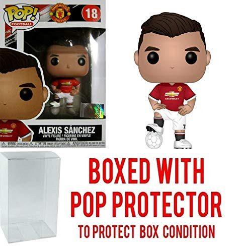 POP! Sports Soccer EPL's Manchester United, Alexis Sanchez #18 Action Figure (Bundled with Pop Box Protector to Protect Display Box)