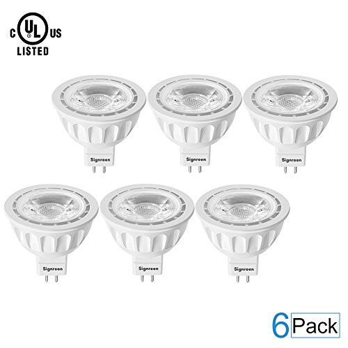 MR16 GU5.3 LED Light Bulbs - Signreen 50W Equivalent Halogen Bulbs, Warm White 2700K 12V 5W LED Spotlight Light, 40 Degree, Non-Dimmable, 5 Years Warranty 6 Packs