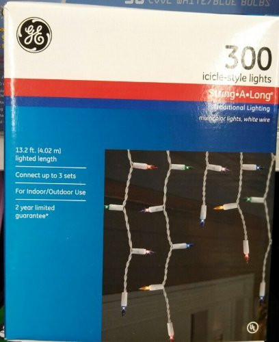 GE String-A-Long 300-Light Multi-Color Icicle Light Set (1)