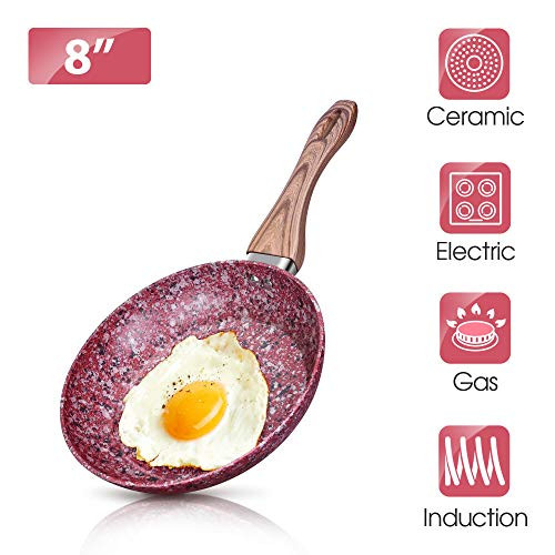 8" Nonstick Frying Pan - Frying Pan with Natural Textured Bakelite Handle, 100% APEO & PFOA-Free Stone-Derived Non-Stick Coating, Skillet Cookware, Ideal for Self-Cooking 8" Nonstick Frying Pan - Frying Pan with Natural Textured Bakelite Handle, 100% APEO & PFOA-Free Stone-Derived Non-Stick Coating, Skillet Cookware, Ideal for Self-Cooking