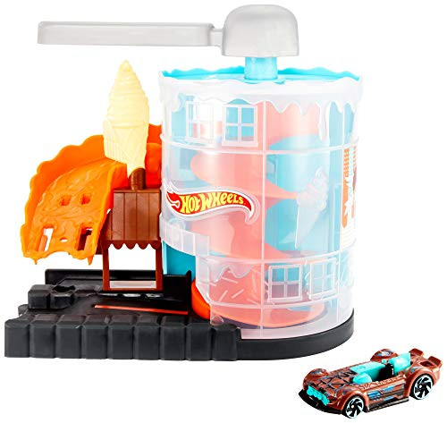 Hot Wheels Downtown Ice Cream Meltdown Playset