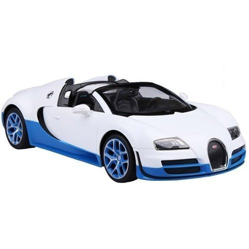Radio Remote Control 1/14 Bugatti Veyron 16.4 Grand Sport Vitesse Licensed RC Model Car (White/Blue)