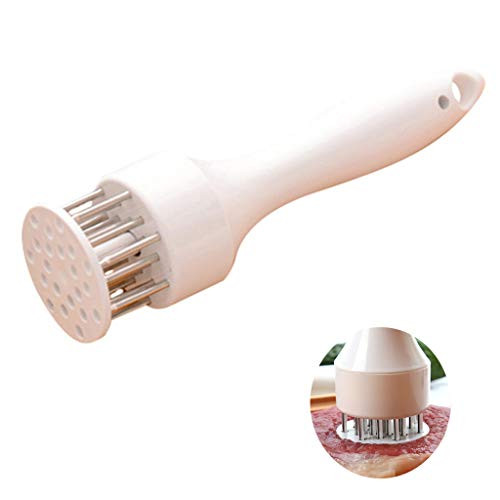 Funycell Meat Tenderizer hammer with 20 Stainless Steel Needle, Meat Mallet Kitchen Cooking Tool Best for Tenderizing, BBQ, Marinade (White)