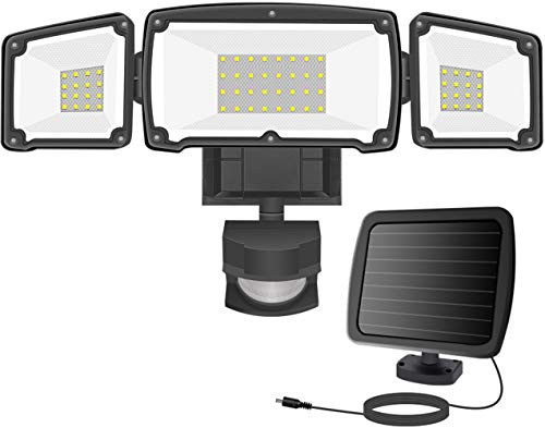 Solar Lights Outdoor, FURANDE Solar Motion Sensor Light Outdoor, 1500LM Super Bright LED Security Lights with Wide Angle Illumination, 6000K, IP65 Waterproof Solar Flood Light for Garage, Yard, Patio