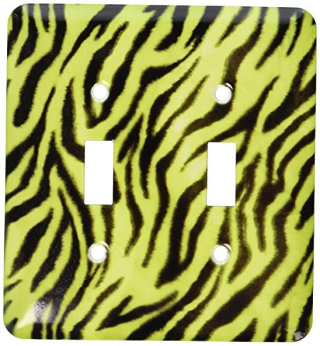 3dRose lsp_41117_2 Furry Zebra Double Toggle Switch, Green