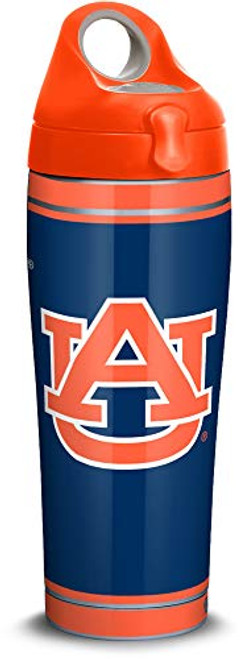 Tervis Auburn Tigers Campus Stainless Steel Insulated Tumbler with Orange Lid, 24 oz Water Bottle, Silver
